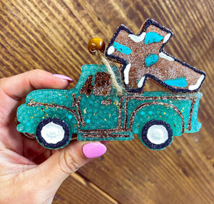 Truck with Turquoise Stone Cross